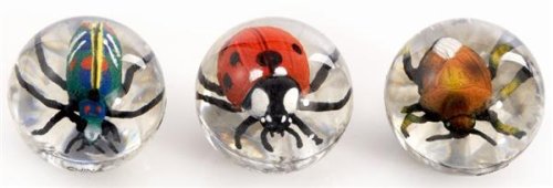 Childrens Toyshop  Toys : 6 x 35mm Insect Jet Ball Very bouncy.  Great for party bags
