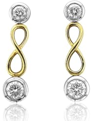 14k Two Tone Gold Journey Drop Diamond Earrings (GH, I1-I2, 0.50 carat)
