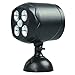 HapWay 2 Pack 600-Lumen Bright Weatherproof Wireless Battery Powered 4 Led Wall Light Motion Sensor Outdoor Spotlight with Activated Light and Motion Sensor for Decks,Porch（4*3w Led Bulbs，Black）
