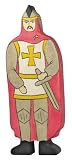 Holztiger Knig with Cloak Wooden Figure (Red)