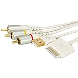 Caxico テレビの RCA ビデオ コンポジット AV ケーブル + iPad 用 USB? 2/3、iPhone? 4、4 s、3 gs、iPod? タッチ