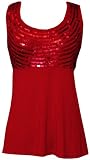 Stretch Jersey Sequin Tank Top - L