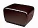 Ottoman with Rounded Sides in Dark Brown Leather