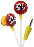 iHip NFF10200KCC NFL Kansas City Chiefs Mini Ear Buds, Red/Yellow