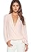 FAVOLOOK Women V-Neck Shirts Foldable Long Sleeve Casual Chiffon Blouse Top
