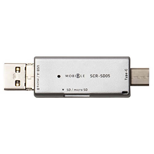 ミヨシ MCO USB-A、マイクロUSB、USB Type-C対応カ-ドリ-ダ・ライタ シルバ- SCR-SD05/SL
