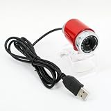 Red Cylinder Clip-On USB Webcam