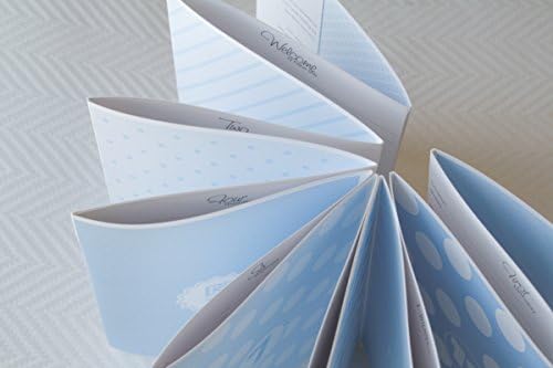 Personalized AwwccordionTM Baby Memory Book 'Candy Striped' Blue