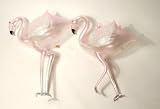 Pink Flamingo Glass Ornaments Set of 2