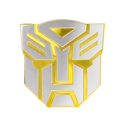 Embl&egrave;me Transformateurs Voiture Autobot D&eacute;coratif Badge Chrom&eacute; (Jaune)