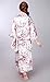 CNS Kimono Robe [ White Cherry Blossoms Design ] Japanese Traditional Costume