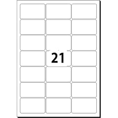 Sigel LA365 Adress-Etiketten, transparent, (Ink/Laser/Copy), abgerundete Ecken, 63,5 x 38,1 mm (auf DIN A4-B�gen), 525 Etiketten = 25 Blatt
