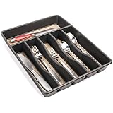 Rubbermaid No-Slip Cutlery Tray, Large, Black, 1.9 x 11.9 x 15.1