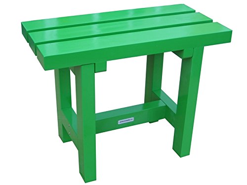 City Hocker grün 60 cm, Gartenhocker holz, Gartenbank grün glänzend von