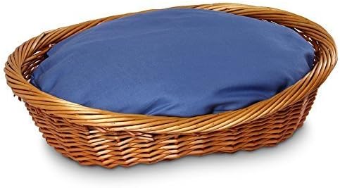 Snoozer Wicker Dog Basket and Bed, Small, Medium Blue by ODONNELL INDUSTRIES