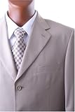 Men's Super 120s Merino Wool Single Breasted 3 Button Tan Dress Suit
