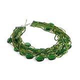 Glass Beads Green Multi-Strand Necklace Get Up, Strand Up Multi-Strand Necklace [Green]