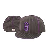 Brooklyn Dodgers Cooperstown Collection Fitted Flat Bill Baseball Hat - Black Rib