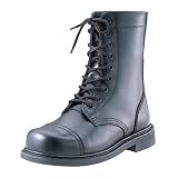 Black Leather GI Style Steel Toe Army Combat Boots by Galaxy Army Navy