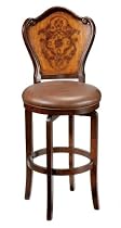 Hillsdale Lyon 26.5-Inch Swivel Counter Stool, Rich Two tone Brown with Brown Faux-Leather