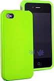 Neon Green Rubber Feel Snap-On Cover Hard Case Cell Phone Protector for App ....