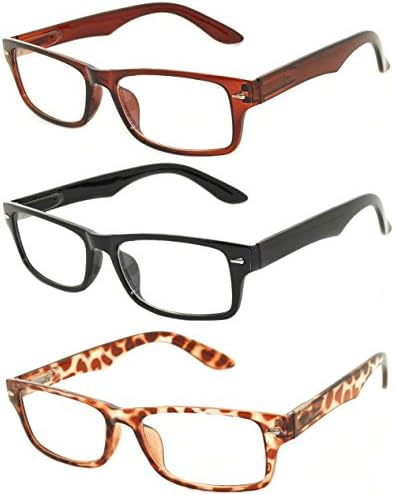 Classic Retro Style Narrow Rectangular Frame Clear Lens Eyeglasses 3 Colors