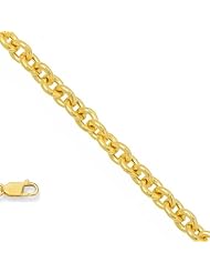 14k Solid Yellow Gold 1.5 mm (1/16 Inch) Forsantina Chain Necklace 16" w/ Lobster Claw Clasp