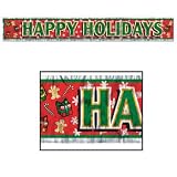 Metallic Happy Holidays Fringe Banner 8in. x 5ft. Pkg/1
