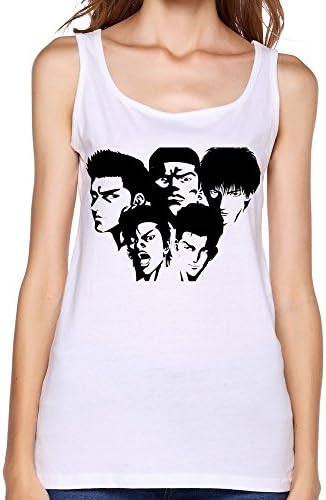 DeMai Women's Crew Neck Slam Dunk Tank Top Tee Shirts XXL White