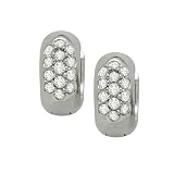14K White Gold Diamond Huggie Earrings