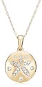 14k White or Yellow Gold Diamond Sand Dollar Pendant (1/10 cttw, G-H Color, I1 Clarity), 18"