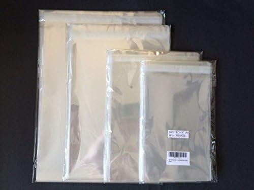 400 Pcs Clear Resealable Cello Cellophane Bags : 4 sizes. 100 each: 6x9, 8x10, 9x12, 11x14 (by UNIQUEPACKING)