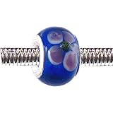 Pandora Style Charm Bead (Z99) Murano Lampwork Glass (14mm x 10mm) (fits Troll too)
