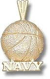 Navy Midshipmen Solid 10K Gold ''NAVY'' Basketball Pendant