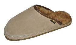 Eurow Men's Hardsole Sheepskin Scuff Slipper