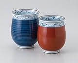 内桔梗 湯呑(大・小セット) 【千茶 有田焼】