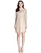 E.JAN1ST Women's Metallic Dress Boatneck 3/4 Sleeve Wave Gold Shift Party Dresses