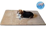 Durable Washable Memory Foam Coral Fleece Waterproof Pet Dog Bed Mat pillow Topper Large 42"X28" crate size