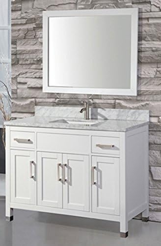 MTD Bath NY-60S New York Single Sink Modern Bathroom Vanity with Mirror, 60" W, White