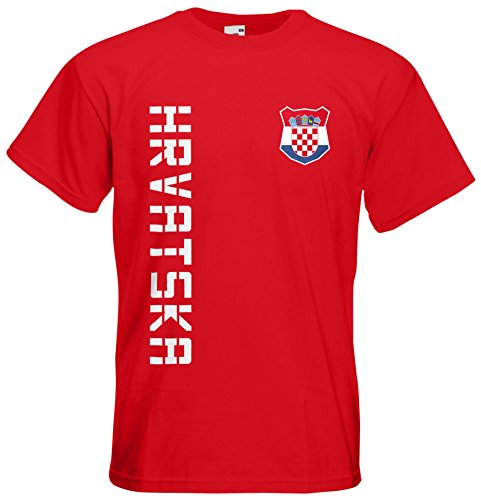 Kroatien Hrvatska EM 2016 T-Shirt Trikot Name Nummer (Rot, L)