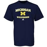adidas Michigan Wolverines Navy Blue Stacked T-shirt