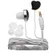 Nemo Digital NDF10112BK Crystal Pave Twisted Heart Earbud (Black with White Wires)
