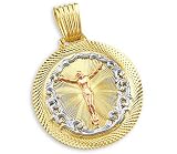 14k Tri Color Gold Crucifix Round Coin Charm Pendant 41D6Yf93CrL. SL160 14k Tri Color Gold Crucifix Round Coin Charm Pendant