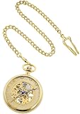 Stuhrling Original Men's 617.PK331 Special Reserve Montres De Poche Avignon Mechanical Skeleton Goldtone Pocket Watch