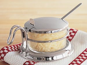 Tablecraft 357 Glass Condiment Jar Set, 6-Ounce