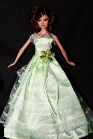 Lime Green Party Barbie Sized Doll Gown