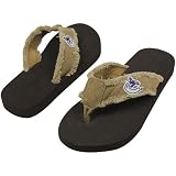 NHL Vancouver Canucks Unisex Frayed Flip Flops - Khaki (X-Large)