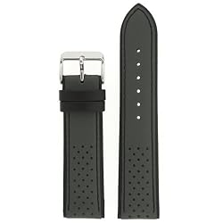 Watch Band Sport Design Grey Black Genuine Leather 22 millimeter Tech Swiss