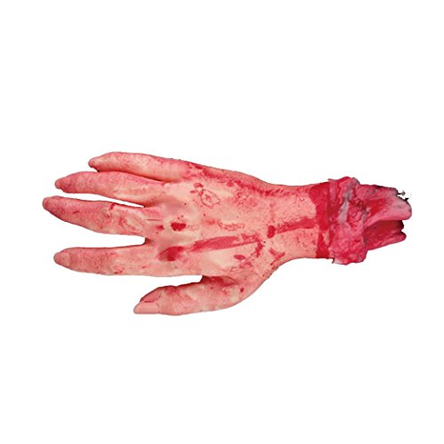 Scary Halloween Bloody Hands, Feet, And Zombie Skinned Arm Skeleton Prop Body Parts - Silicone