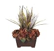 Artificial Rust Hydrangea Arrangement in Rattan